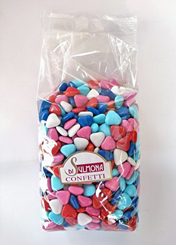 Confetti di Sulmona Mini Cuori al Cioccolato, Colori Assortiti - 1000 gr
