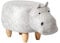 THC Living - Tierhocker - Stoff Holzbeine - Deko Hocker - Kinderhocker - Wilde Tiere Kinder Hocker - Wild Animals (Hippo)