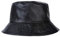 ZLYC Unisex Fashion Bucket Hat PU Leder Regenhut Wasserdicht Fischerhut, schwarz, Einheitsgröße