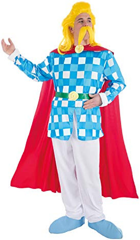 Chaks Herren Kostüm Troubadix deluxe Original inkl. Perücke Asterix & Obelix Fasching S, M, L, XL (XL)