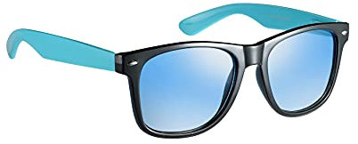 Komonee Black and Blue Drifter Sunglasses Classic Style Retro Sun Shades Eye Glasses UV400 Protection Unisex For Men Women Golf Cycling Sports Fishing Travel