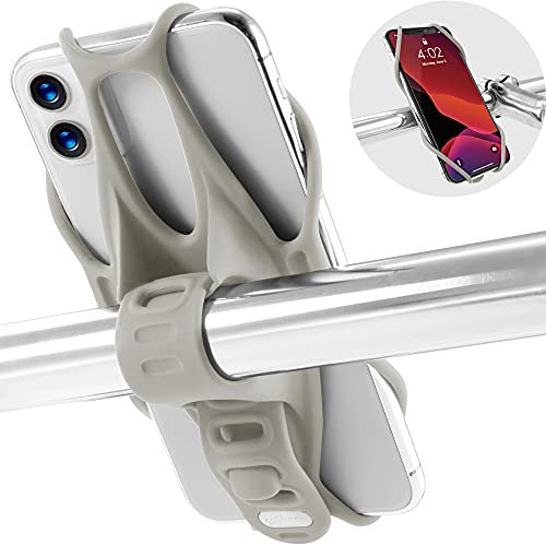 BONE Bike Tie 3, Silicone Phone Mount for Handlebar, Universal Cycling Cell Phone Holder for 5.8–7.2 Smartphones, Compatible with iPhone 16 15 14 13 Pro Max, Samsung (Grey)