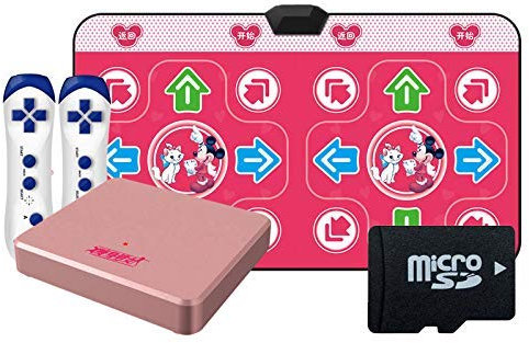Yjtwt 11MM Wireless Dance Mats,Schaumspielmatte Verdickung SchalldäMmendes Soft Tanzmatten FüR Erwachsene/Kinder,HD-TV-Computer Dual-Use,Yoga Fitness Musikmatte/Rosa