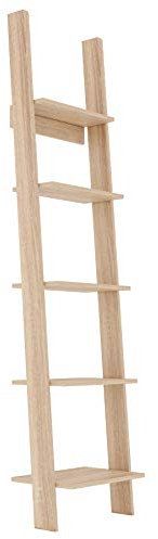 GLmeble - Leiterregal mit 5 Ebenen Standregal Bücherregal Wandregal Leitergestell für Bücher, EIN Ausgezeichnetes Dekorationsobjekt Sowie Funktionaler Stauraum (45 cm Sonoma-Eiche)