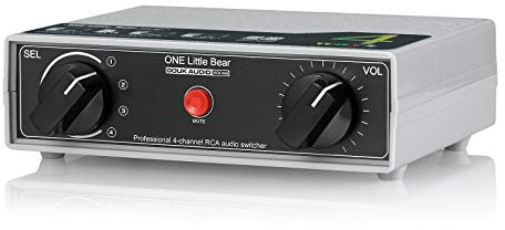 4-Wege Analog Cinch Stereo Audio Umschalter Splitter Manual Switcher Box Preamp