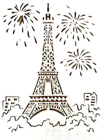 POCHOIR PLASTIQUE 30 * 21cm : monument - la tour Eiffel