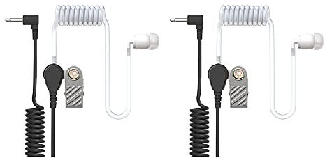 LIFE IS SIMPLE Ohrhörer Schallschlauch - 2,5mm Klinke - One Ear - transparent inkl. Halteclip - Kopfhörer Headset für Funkgeräte | 2er Set…