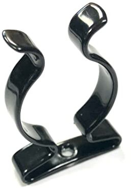 ONESTOPDIY.COM 10 x Terry Tool Clips Black Plastic Coated Spring Steel Grips Dia. 25MM