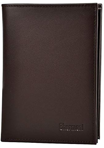 Charmoni Grand Classique Portefeuille en Cuir Protection RFID Blocage Homme (12V RFID Marron foncé)