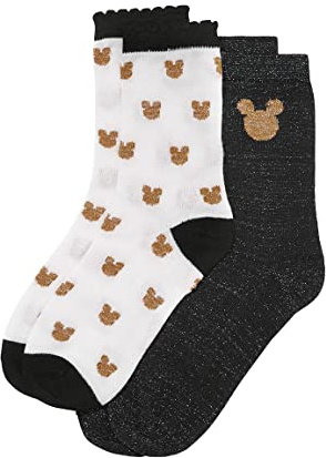 ONOMATO! Mickey Mouse Damen Strümpfe Socken 2er Pack