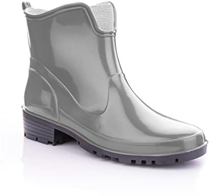 Lemigo Stivali da Donna Stivaletti di Gomma Impermeabili Elke (Grigio, Sistema Taglie Calzature EU, Adulto, Numero, Media, 40)