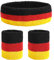 Yolev 3 Stück Schweißband Set enthält 1 Sport-Stirnband und 2 Sport-Armbänder Rot Gelb Schwarz gestreiftes Schweißband-Zubehör für Männer und Frauen…