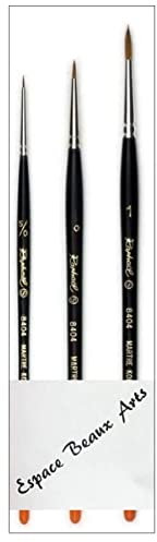 Pinceau Raphael Series 8404,kolinsky Rouge Sable Pinceau,Taille 5/0, 0, 1