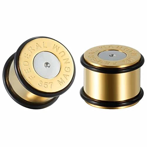 TBOSEN 1 Paar Gold Zylinder im Klassischen Schlichten Stil Tunnel Stecker Gauges Expander Piercing modisches Geschenk 2g-1Zoll in 6mm-25mm