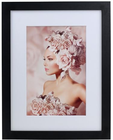 IDEAL TREND Bilderrahmen Holz Rahmen Plexi Acryl Collage Wanddeko Poster quadratisch S215: Farbe: Schwarz | Format: 30x40