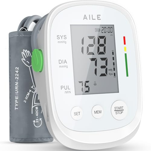 Blood Pressure Monitor, Aile Blood Pressure Machine Upper Arm Large Cuff(8.7-16.5), High Automatic Blood Pressure Monitors Cuff for Home Use, (BP) Manual Arm Blood Pressure Monitors, 2 * 99 Memory