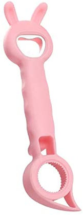 4 in 1 Multifunctional opener,4 in 1 Beer Bottle Opener, Portable Jar Opener,Plastic bottle cap opener (Pink)