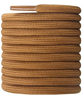 CCSOFTIME 1 Pares Cordones Redondos para Botas,Resistente Cordones Marrón para Botas de Militares y Montaña y Trekking y Zapatillas de Deporte,4mm Cordoneras de Niños Adultos Hombre Mujer,120cm