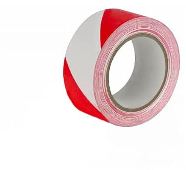 MASIDEF Nastro Segnaletico Bianco Rosso, per Delimitazione Aree Private o Pericolose, Non Adesivo, 200 Metri