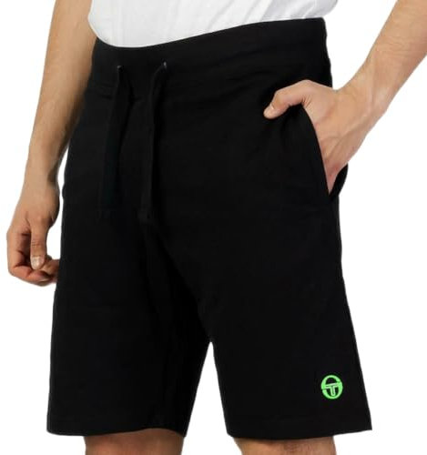 Sergio Tacchini Schwarze Herren-Shorts, Neonfarben, Schwarz , 56