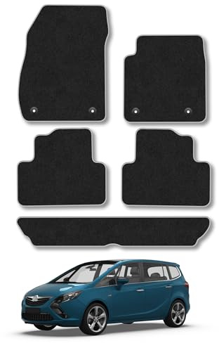 Vauxhall Zafira (2012-2018) [7 Seat] Carpet Car Mats | Grey Edge Trim Tailored Fit Floor Mats Full Coverage Protection Accessories Easy Clean Anti Slip Made in the UK