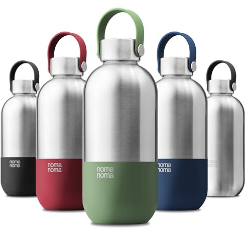 noma noma Trinkflasche Edelstahl Kohlensäure geeignet - Thermosflasche 1l, 750ml, 500ml - auslaufsicher, BPA-frei & klimaneutral (750ml Smoothie Green)