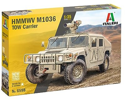 Italeri 6598 1:35 HMMWV M966 Tow Carrier - originalgetreue Nachbildung, Modellbau, Plastik Bausatz, Militär Bausatz, Standmodell