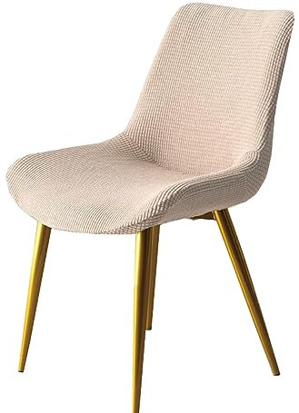 VELYTA Stuhlhussen,Schonbezug für Schalenstühle, Esszimmerstuhlbezüge, Dehnbare, abnehmbare Lounge-Eckstuhlbezüge ohne Armlehnen für Esszimmer, Küche, Schlafzimmer-Light Khaki||4pcs