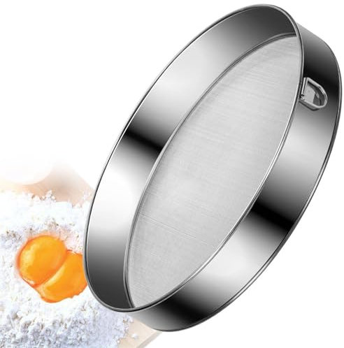 Setacci per farina in acciaio inox setaccio da cucina a maglia fine setaccio rotondo per farina per cuocere torte