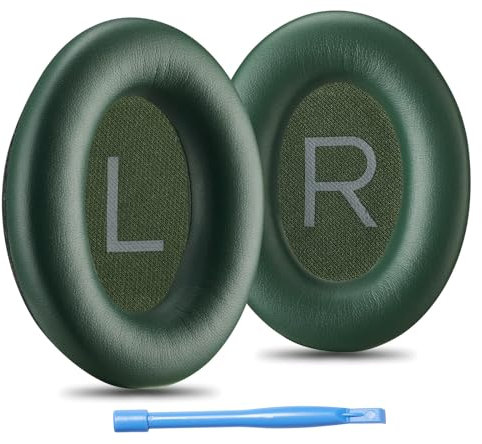 AHG QuietComfort Ohrpolster Ersatzkissen kompatibel mit Bose QuietComfort (2023), QC45 QCSE QC35 QC35 II Noise Cancelling Kopfhörer (Cypress Green) Extra dick | Überlegener Komfort / Haltbarkeit