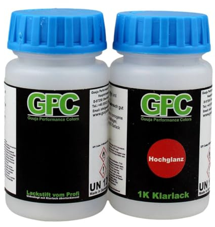 Guuja Lackstift für Jaguar - Black Metallic Klarlack schnelltrocknend Tupflack Autolack