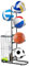 QWORK® Basketball Aufbewahrungsregal, Ballständer mit 5 Ball Ständer und Körben, Organizer Für Sportgeräte, 116 * 23.5 * 58cm
