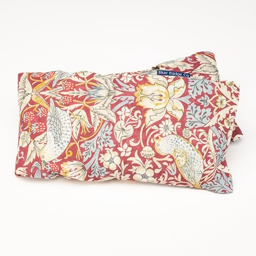 Blue Badge Co Wheat Bags Microwavable Heat Pack in William Morris Strawberry Theif Plum, Machine Washable Wheat Warmer Bag, Lavender Scented Natural Wheat Grains for Pain Relief