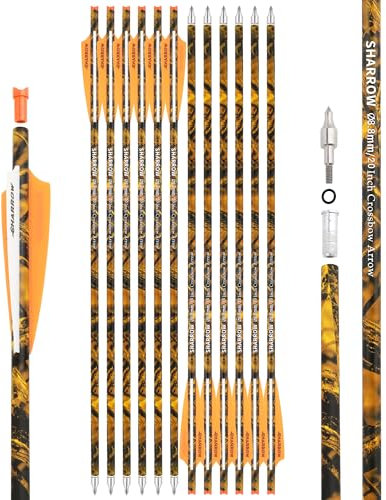 surwolf Carbon armbrustpfeile 16 17 18 20 22 Armbrustbolzen Armbrust bolzen Bogenschießen carbonpfeile für Armbrust Jagd oder Schießübungen 12St (orange1, 16)