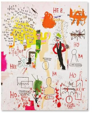 GAJUYL Jean-Michel Basquiat Poster Riddle Me This, Batman-Graffiti-Kunst-Serie, Poster, Straßenkunst, Leinwanddruck, dekoratives Gemälde, ungerahmt, 20 x 25 cm