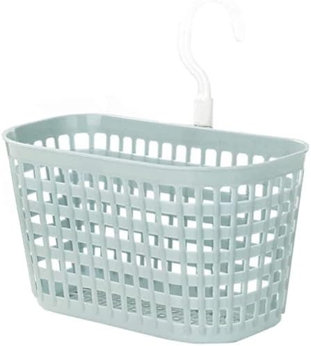 Generic Reusable Plastic 360° Rotatable Hook Hanging Shower Caddy Kitchen Bathroom Storage Basket with Hollow Design for Easy Drain