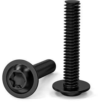 ORTAVA 20 Stück M5 x 25 Schrauben, Linsenkopfschrauben, Torx Schrauben, Schwarz Schrauben mit Flansch und Bund, Edelstahl A2 V2A Vollgewinde für Tischbeine Fahrzeugbau Holz Gerüst