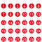 TIESOME 30 Pack 1-30 Kunststoff Zahlen Tags mit Schlüsselringen, Rond Nummer Tags garderobenmarken Eintrittskarten Nummerierte Schlüsselanhänger Tags für Wohnheimschlüssel Haus Schließfächer (Rot)