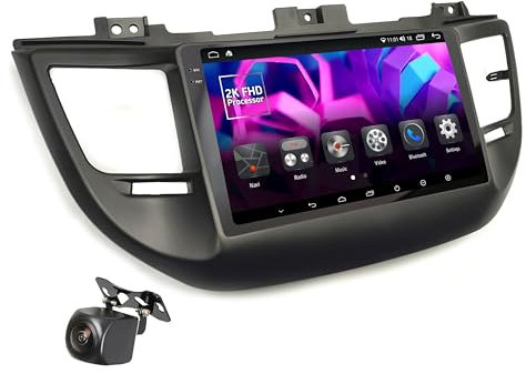 UGAR Kompatibel mit Hyundai Tucson 2015-2018 9 Zoll Android 14 DSP 8GB + 128GB Autoradio 2K Full HD Dab+ Touchscreen GPS-Navigation