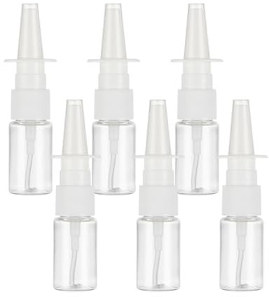 Aidqxbaoer 6 Stück Nasenspray Flasche Leer 10ml,Wiederverwendbar Nasen Sprühflaschen,Kunststoff Nasenzerstäuber Feiner Sprühnebel,ätherische Öle(transparent)
