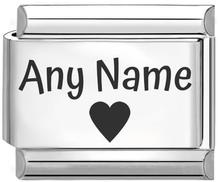 Personalised Custom Engraved Italian Charm Fits All 9mm Bracelet Links (Any Name)