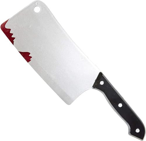 Arma sanguinosa arma di Halloween, divisori per Halloween, set di decorazioni per feste, insanguinata accetta di carne in plastica dura, travestimento spade, macellaio, armi per Halloween, decorazione