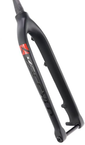 29er Mountain Bikes Rigid Fork Carbon Fiber Disc Brake Bikes Front Forks 1-1/2'' Tapered Bikes Fork Thru Axle 15 * 100mm(Black label)