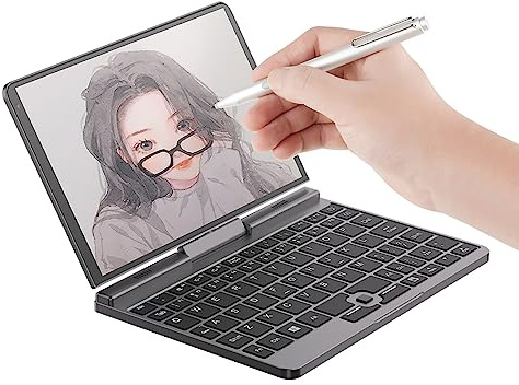 8 inch Mini Laptop Win-11, 12th Gen Intel N100, Touch IPS Screen Micro PC, 12G RAM 512GB SSD Pocket Notebook, 2 in 1 Handheld Gaming Tablet Computer with Stylus, WiFi6 BT5.2