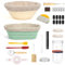 Silikon Brot Gärkorb Set Sauerteig Starter Set mit Zubehör Perfekt für die Brotherstellung zu Hause (Silikon)