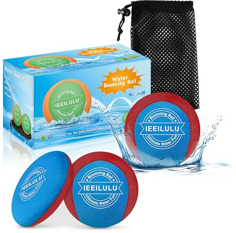 IEEILULU Boule d'eau Rebondissante, 3PCS Water Bouncing Ball, Jeux d'eau Exterieur pour Adultes Enfants, Balles en Lycra doux à Séchage Rapide, Jouet pour Piscine Plage (Vert)