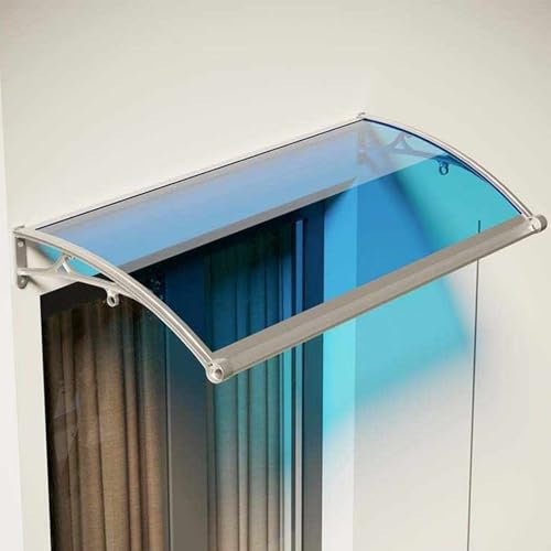 Außen Fenster Tür Baldachin Markise 71 x 99 cm Regenschutz für Eingang Terrasse Veranda Silber Baldachin ft.
