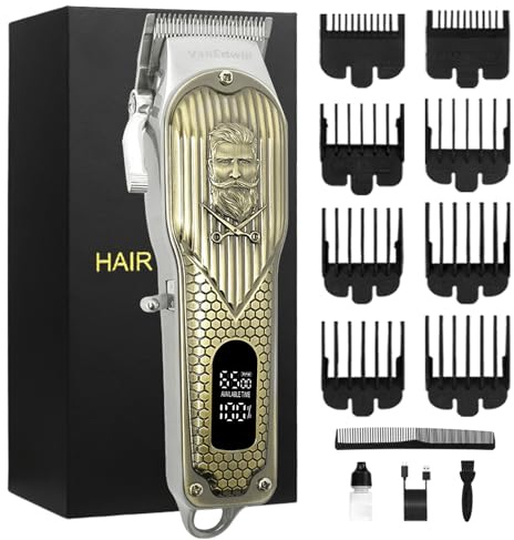 VanEdwin Heavy-Duty Professional Hair Clippers for Men, High-Power Professional Barber Clippers, Mens Hair Trimmer and Beard Trimmer, All Metal Housing, Corded and Cordless Operation
