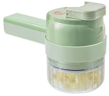 Trancheuse de légumes électrique multifonction en plastique | Robot culinaire avec outil de tranchage, pilage à l'ail, broyage, brosse de nettoyage incluse
