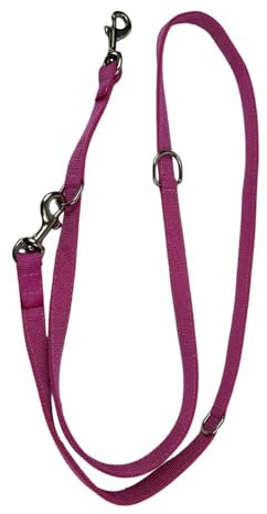 Dimbone Hands-Free Hundeleine aus Nylon – Verstellbare Laufleine zum Joggen und Spazieren – Handgefertigt in Griechenland (Pink, 2 cm)
